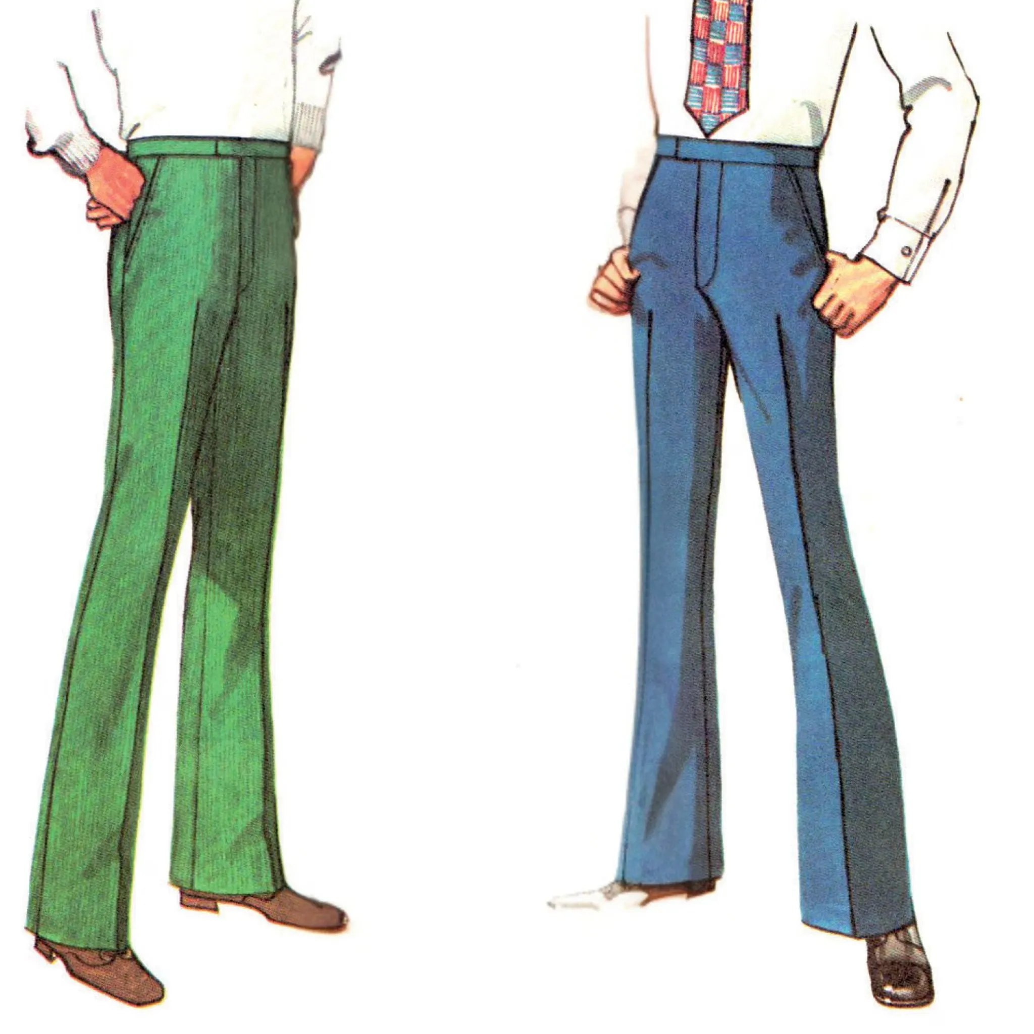 1970s Sewing Pattern, Men’s Pants in Proportioned Sizes - Waist: 34” (87cm)