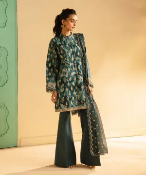 3 Piece - Embroidered Jacquard Suit