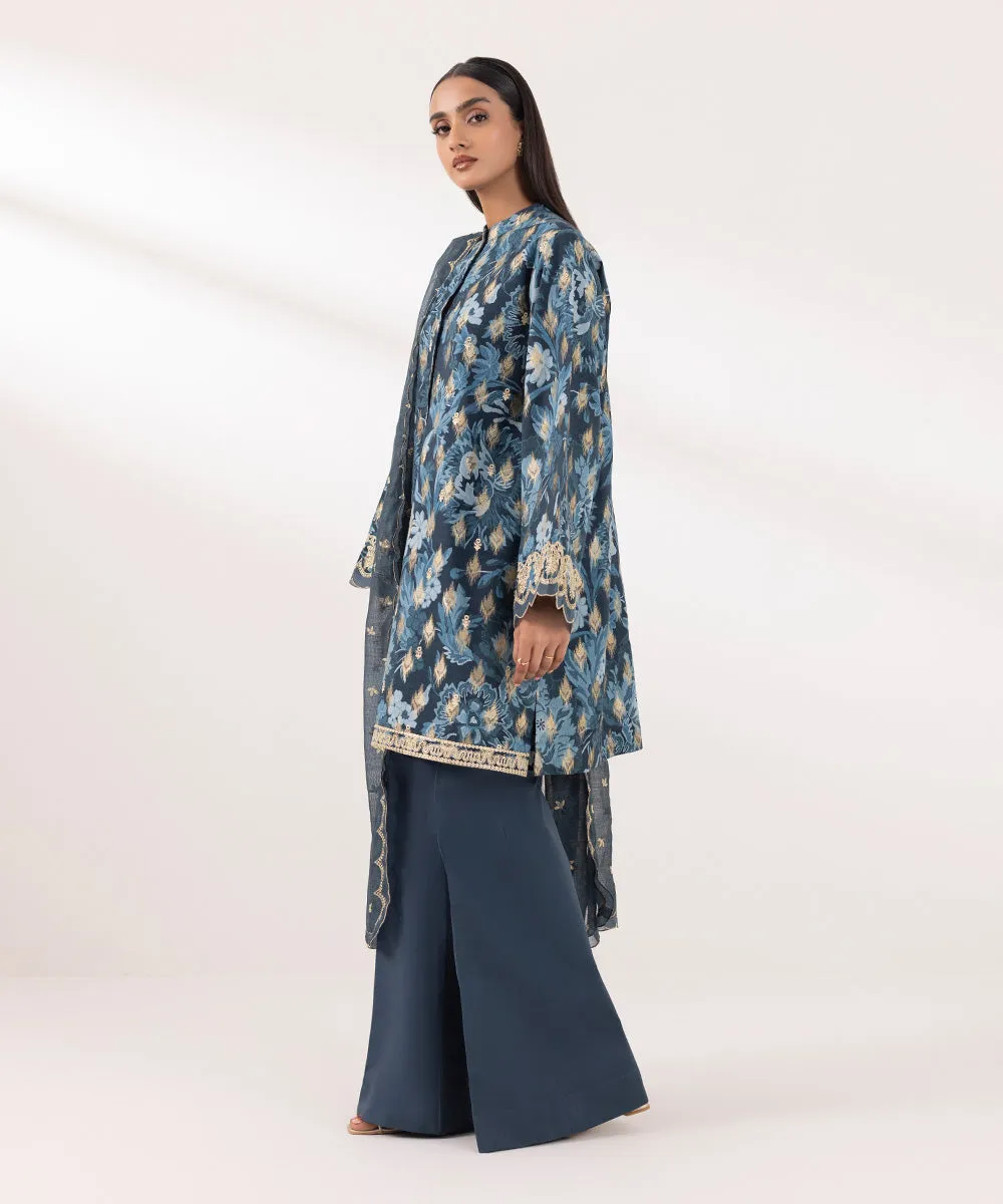 3 Piece - Embroidered Jacquard Suit