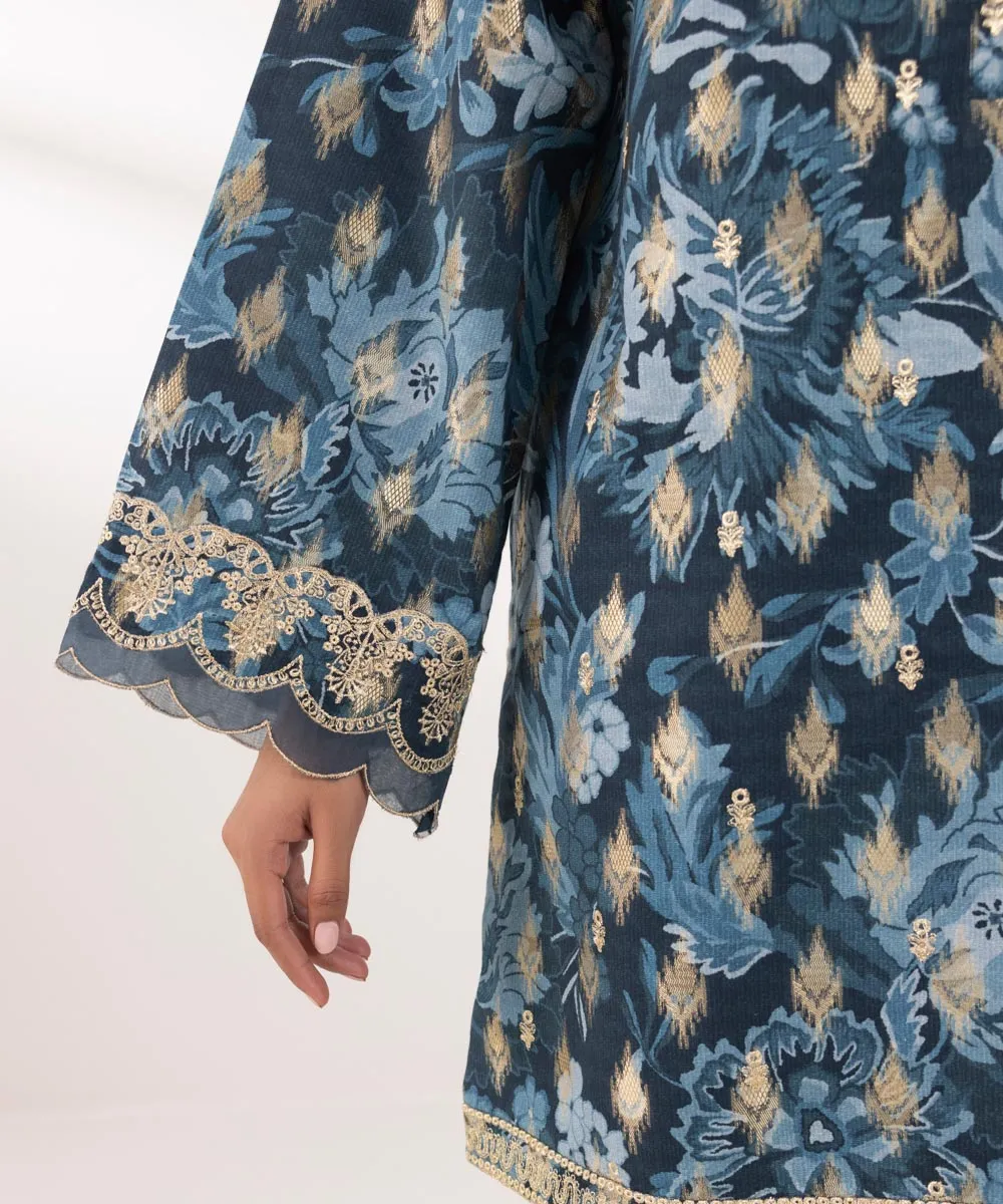 3 Piece - Embroidered Jacquard Suit