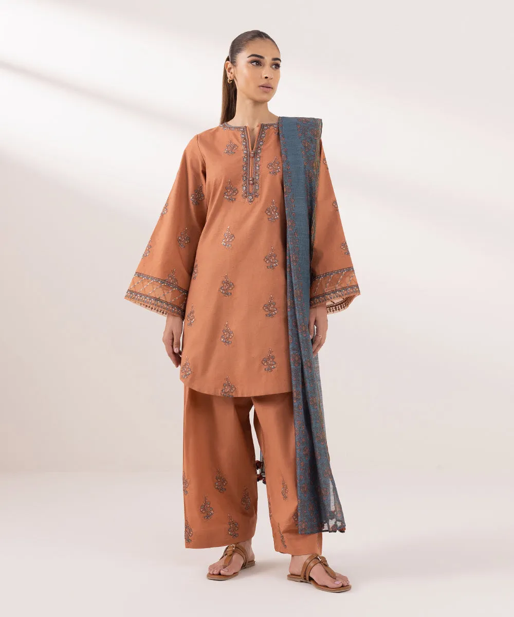 3 Piece - Embroidered Multi Neps Suit