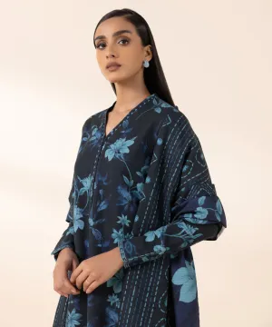 3 Piece - Printed Khaddar Suit