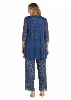 3PC Piece Pantsuit with  Chiffon Jacket Denim