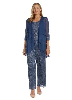 3PC Piece Pantsuit with  Chiffon Jacket Denim