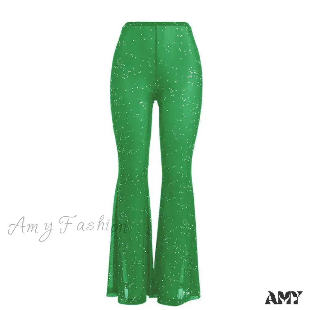 Amy Fashion - Sexy Mesh See-through Trouser