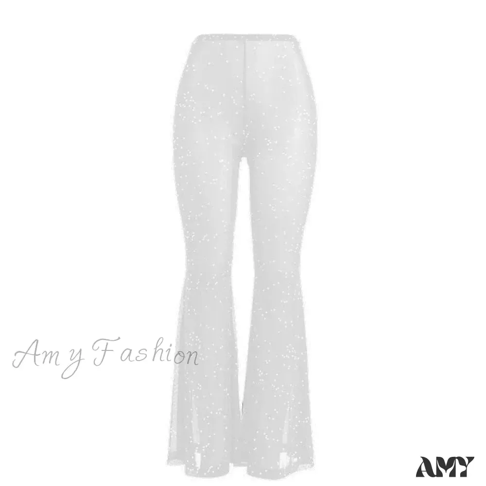 Amy Fashion - Sexy Mesh See-through Trouser