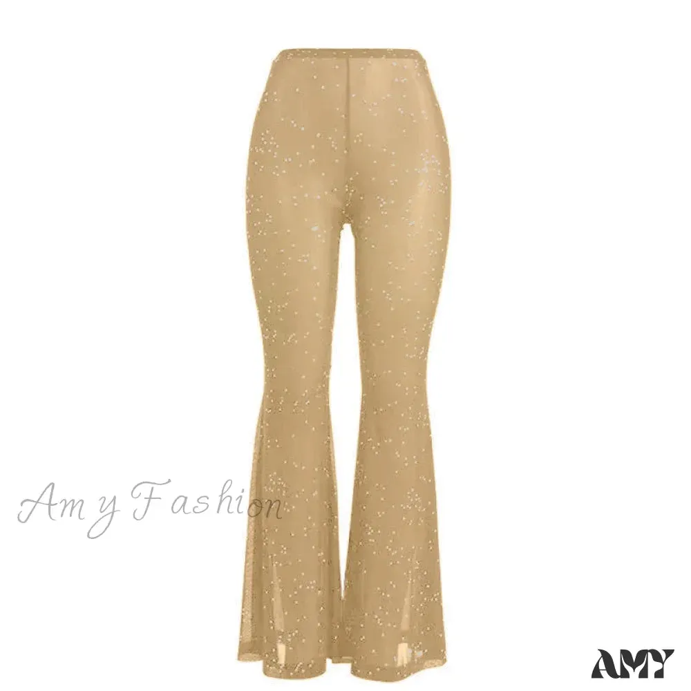 Amy Fashion - Sexy Mesh See-through Trouser