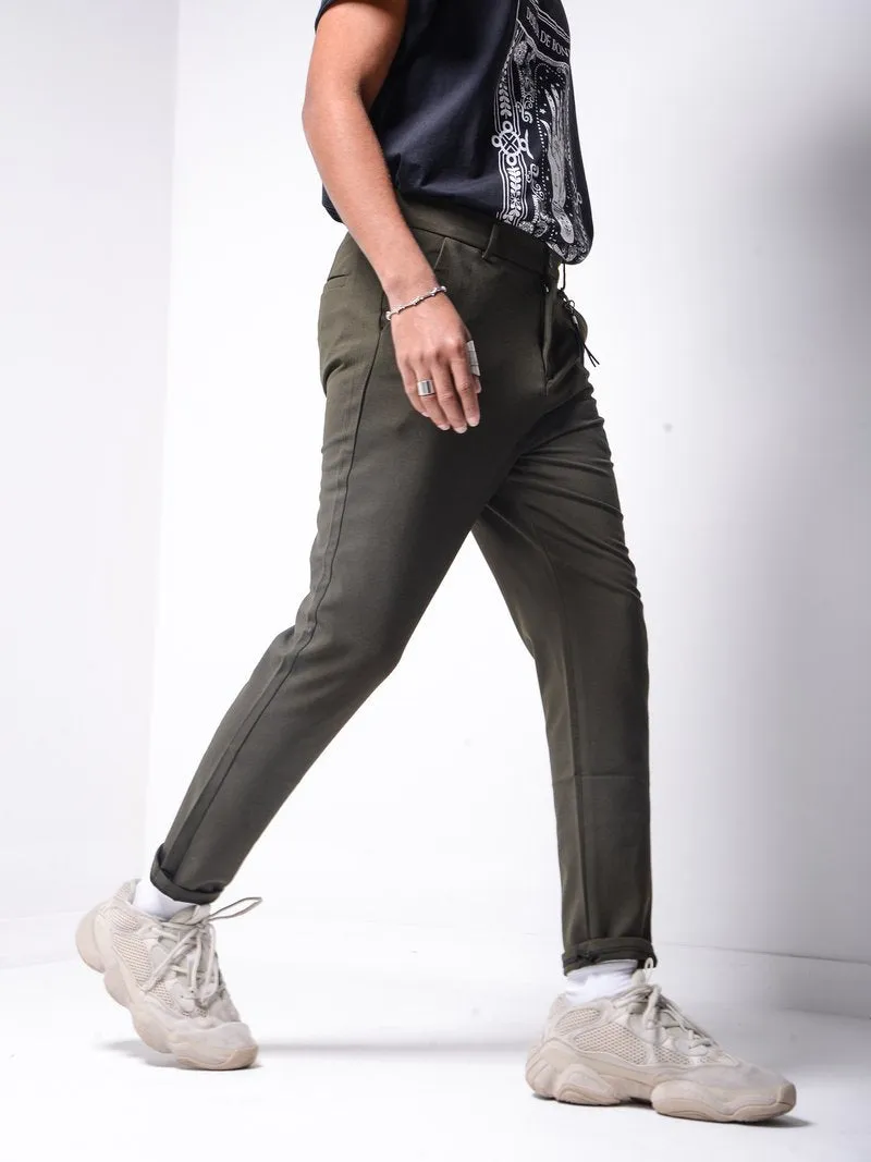 Ankle Pants w/ FREE Leather Accessory - Khaki