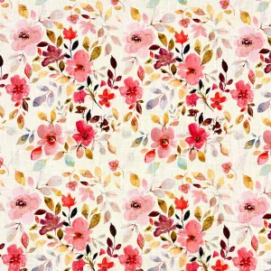 Autumn Floral Linen Blend Fabric