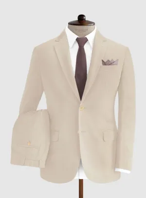 Beige Cotton Power Stretch Chino Suit