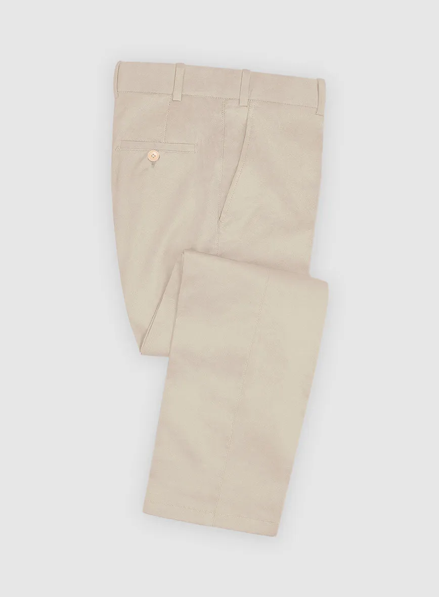 Beige Cotton Power Stretch Chino Suit