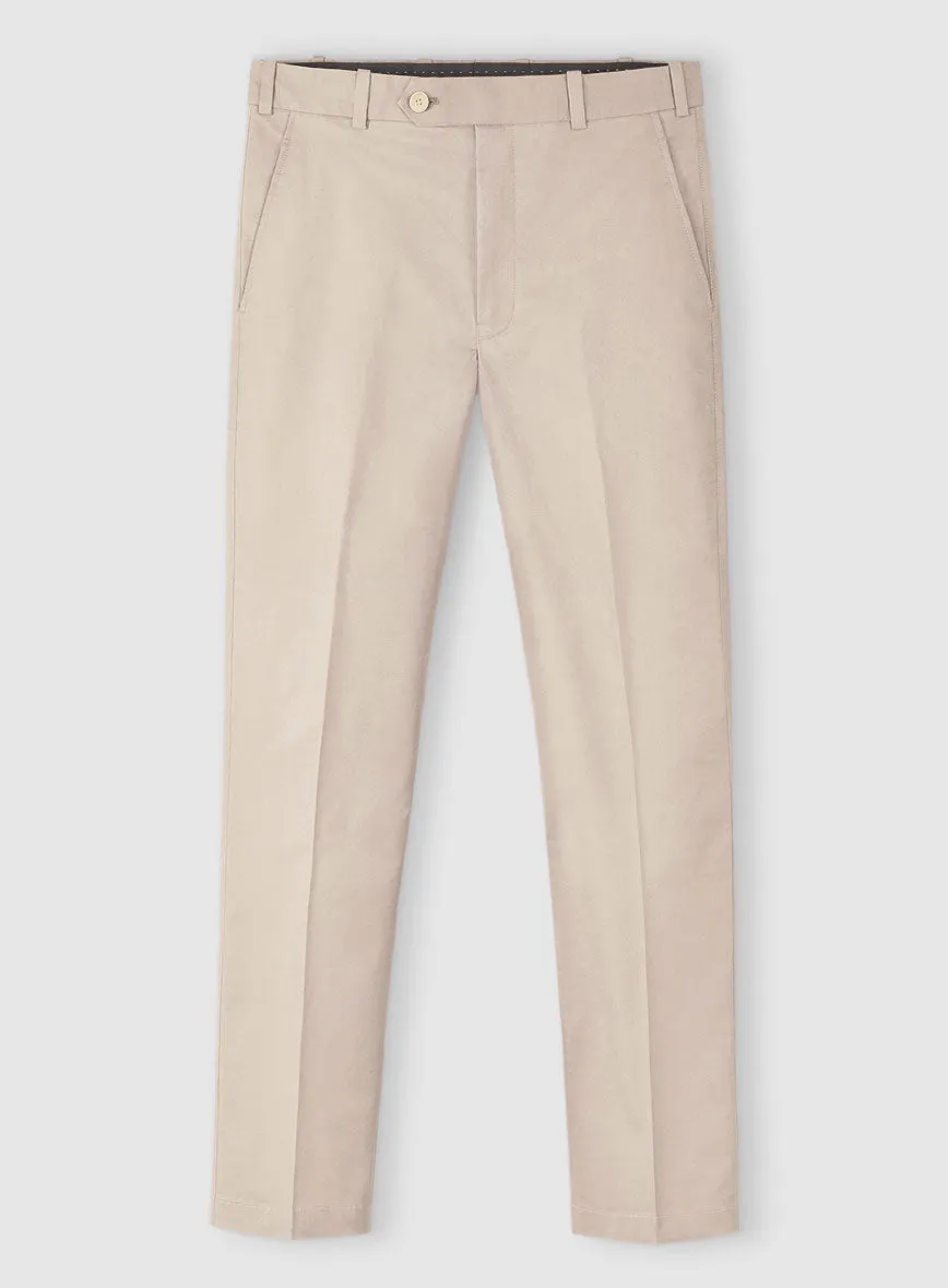 Beige Cotton Power Stretch Chino Suit