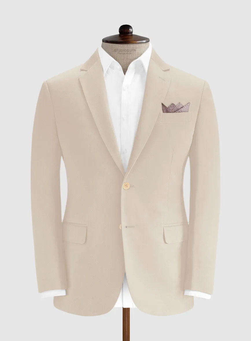 Beige Cotton Power Stretch Chino Suit