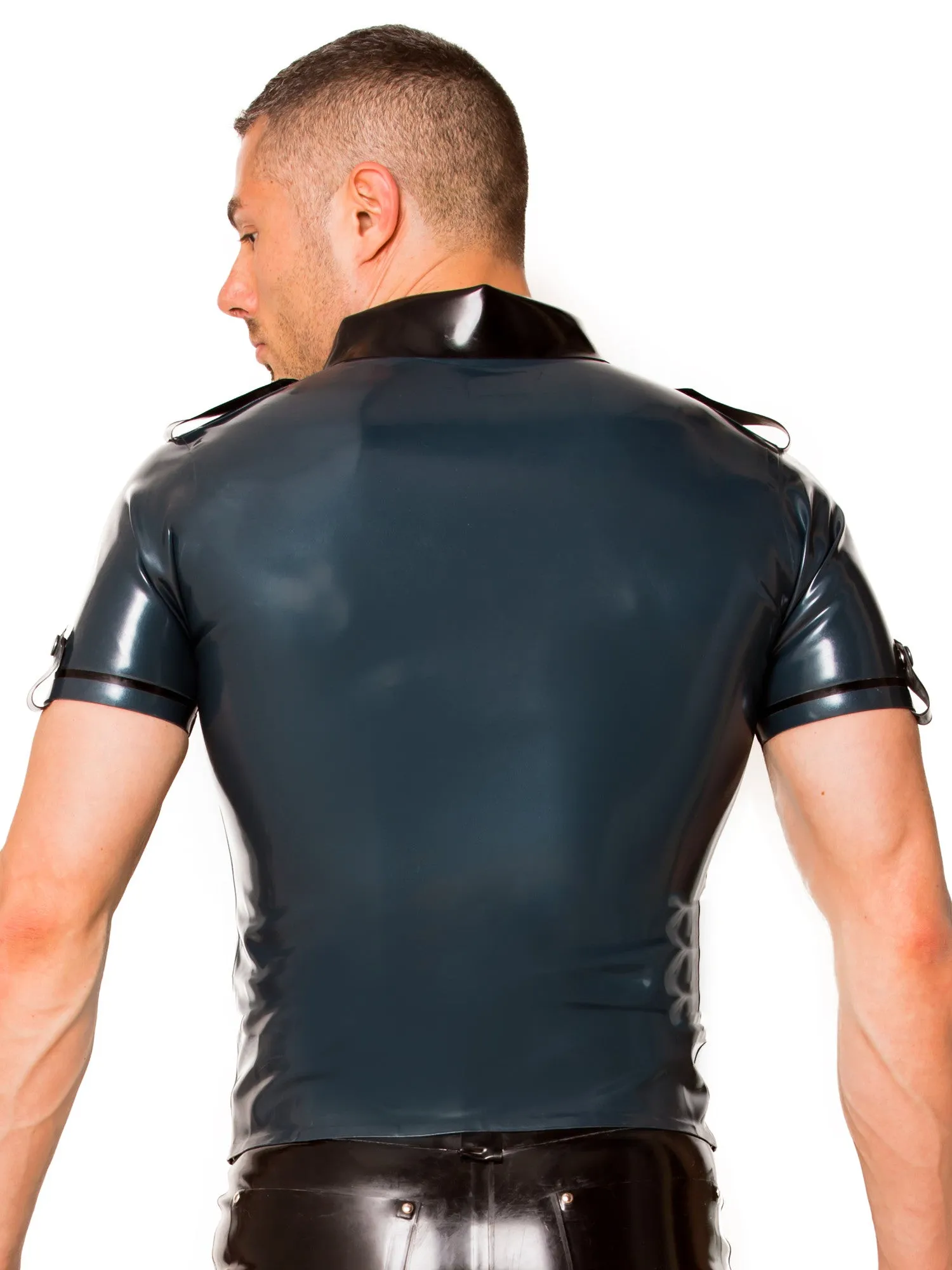 Black & Blue Uniform Latex Shirt