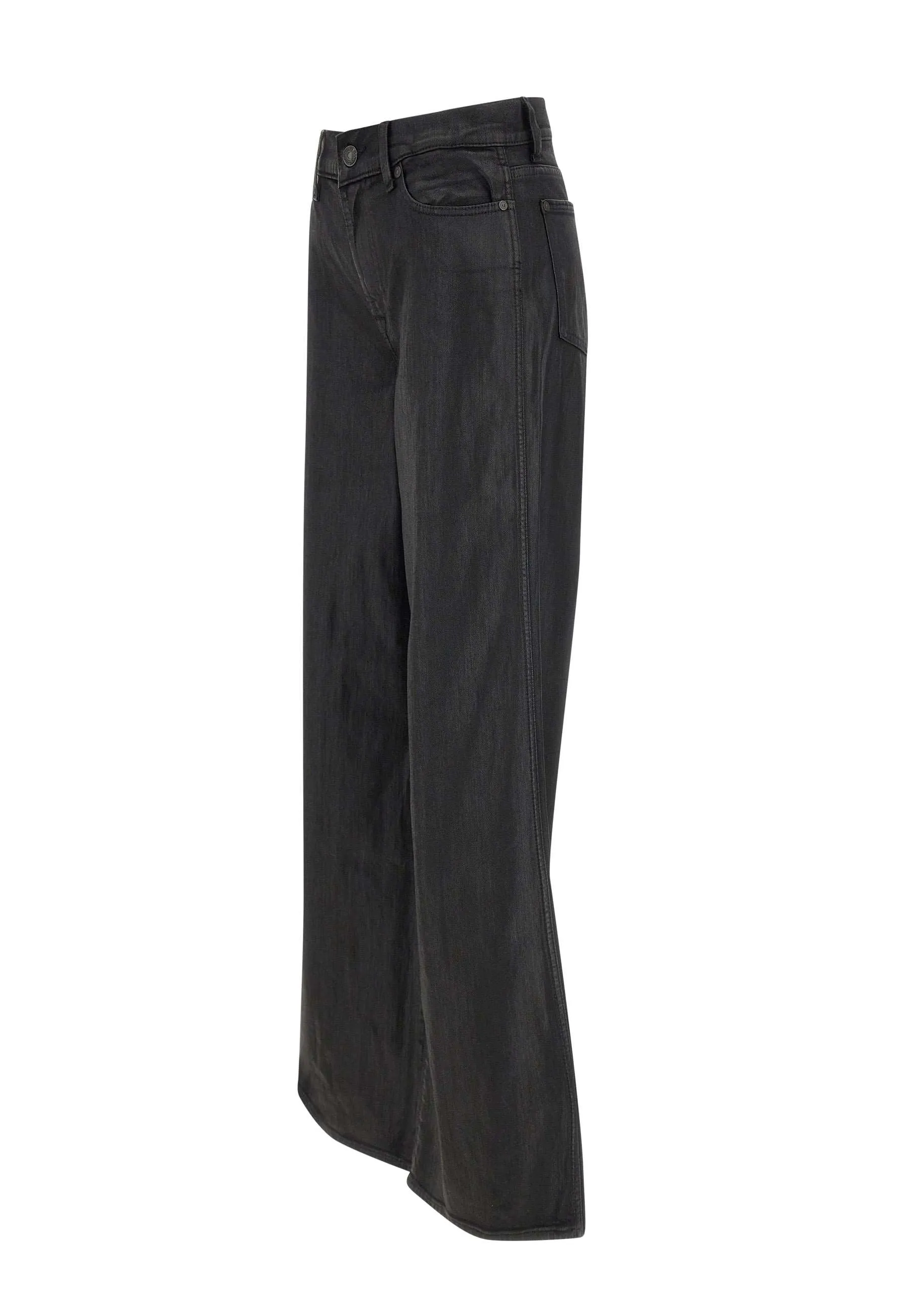 Black Lotta Coated Cotton Trousers