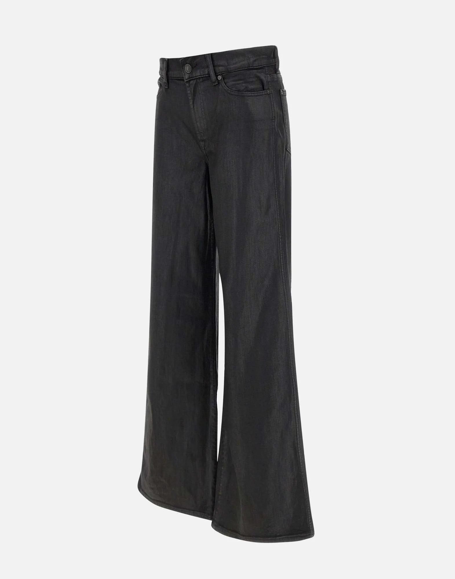 Black Lotta Coated Cotton Trousers