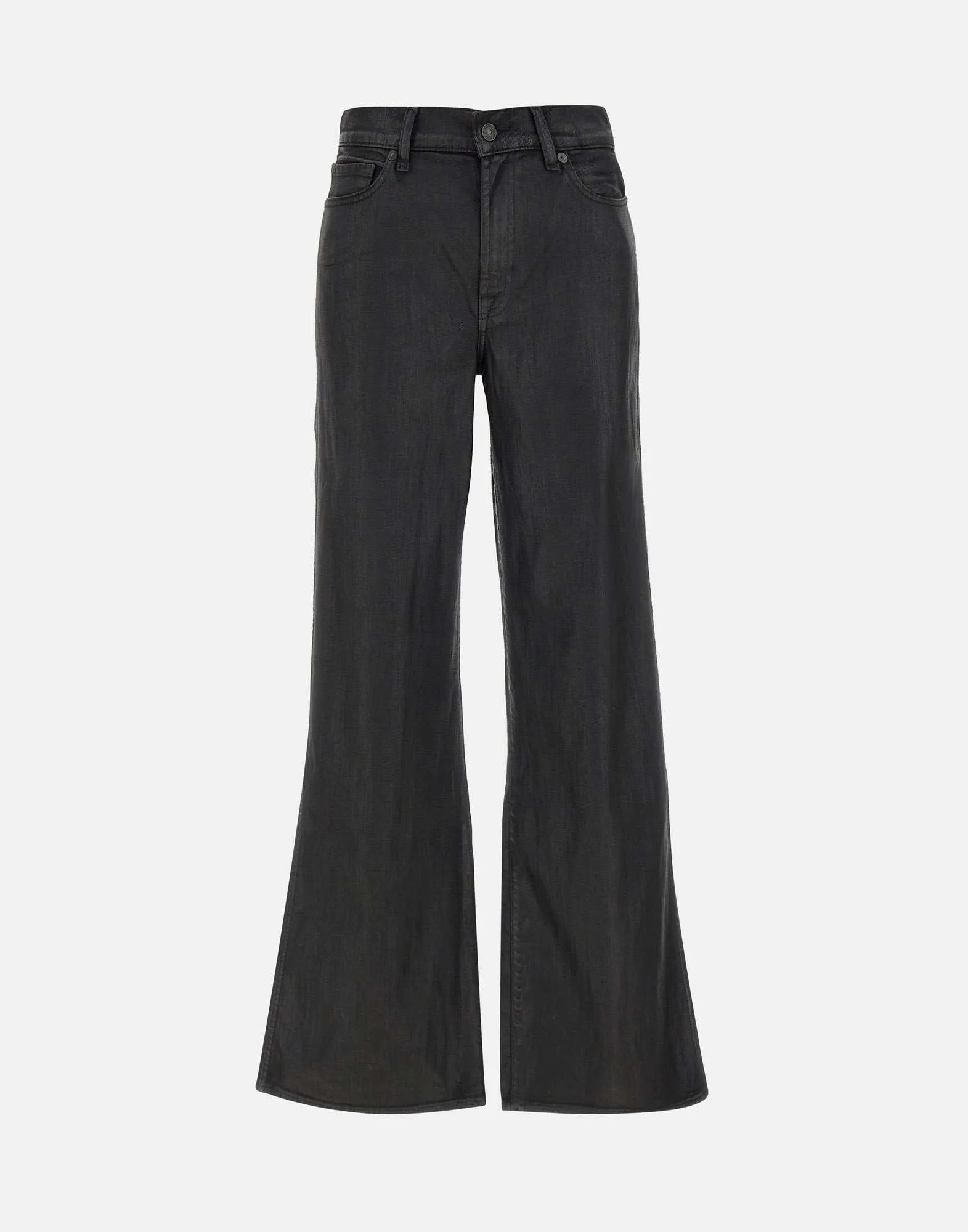 Black Lotta Coated Cotton Trousers