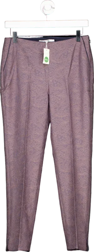 Boden Purple Jacquard Trousers UK 12