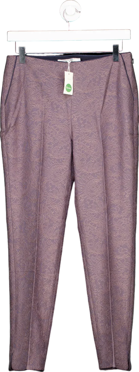 Boden Purple Jacquard Trousers UK 12