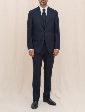 Boheme Single Breasted Light Flannel Suit Navy