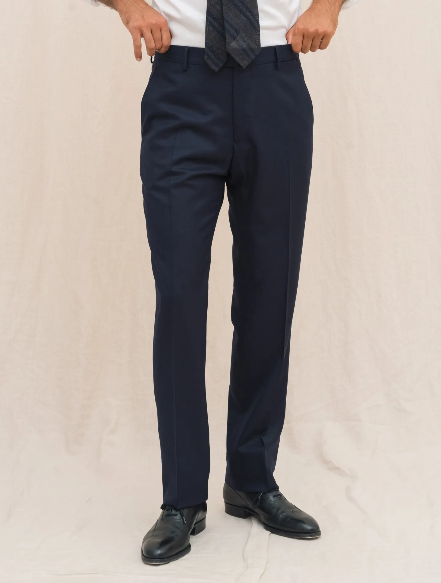 Boheme Single Breasted Light Flannel Suit Navy