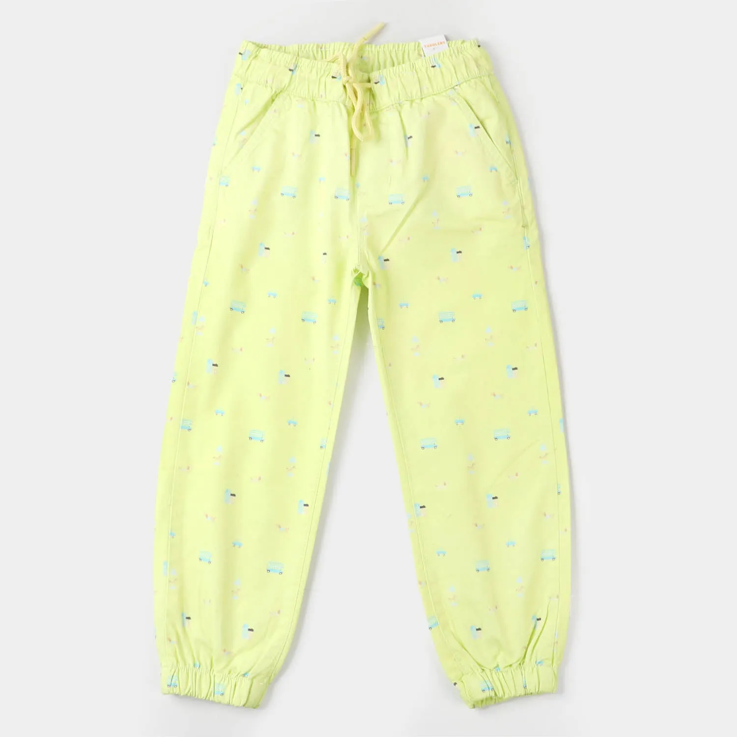 Boys Cotton Pant Bus - Lime