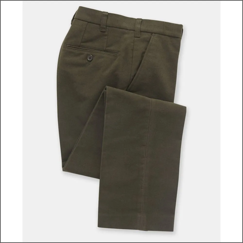 Brook Taverner Olive Kerswell Moleskin Trousers--