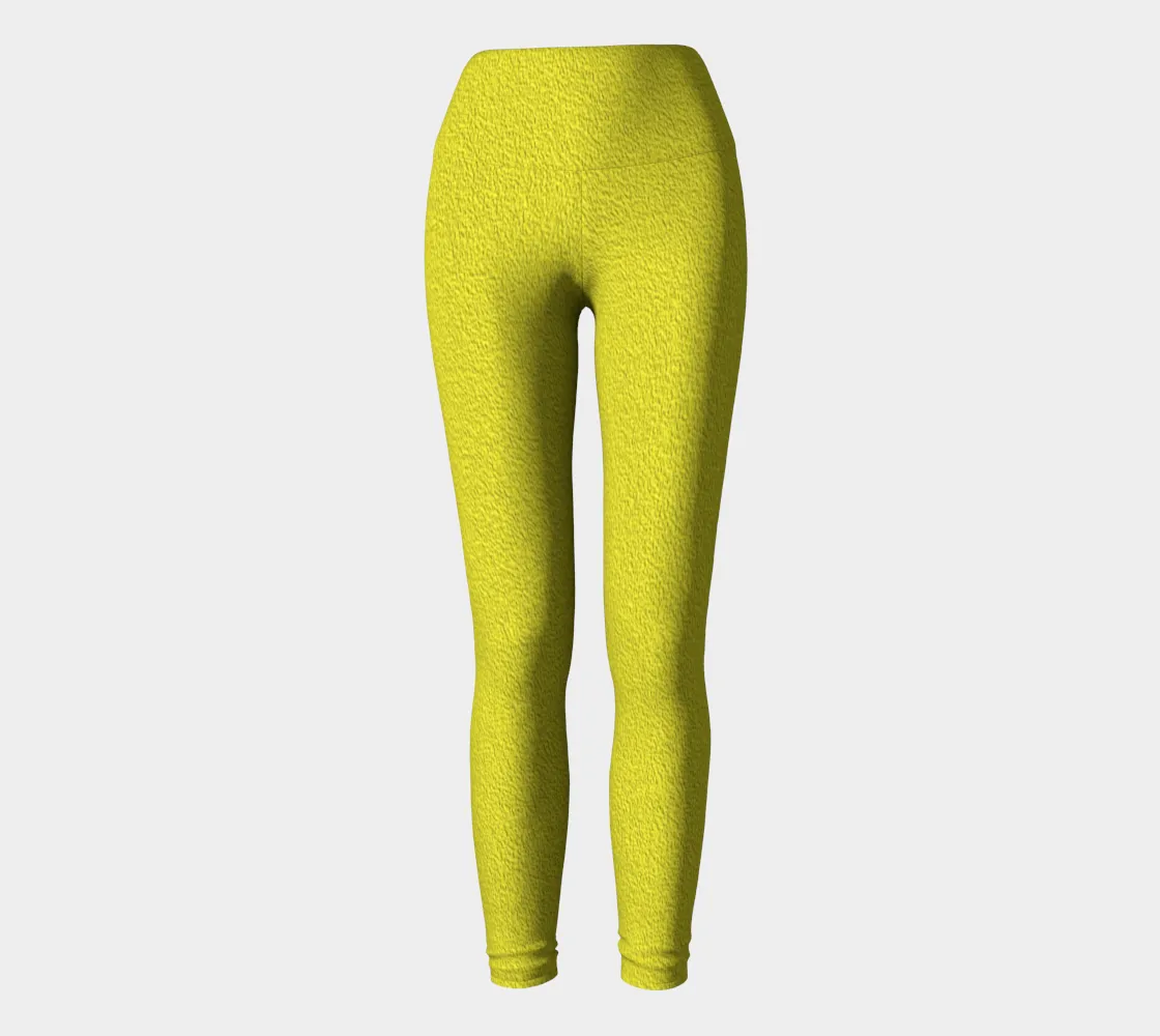 Cadmium Yellow Paint Strokes Yoga Leggings