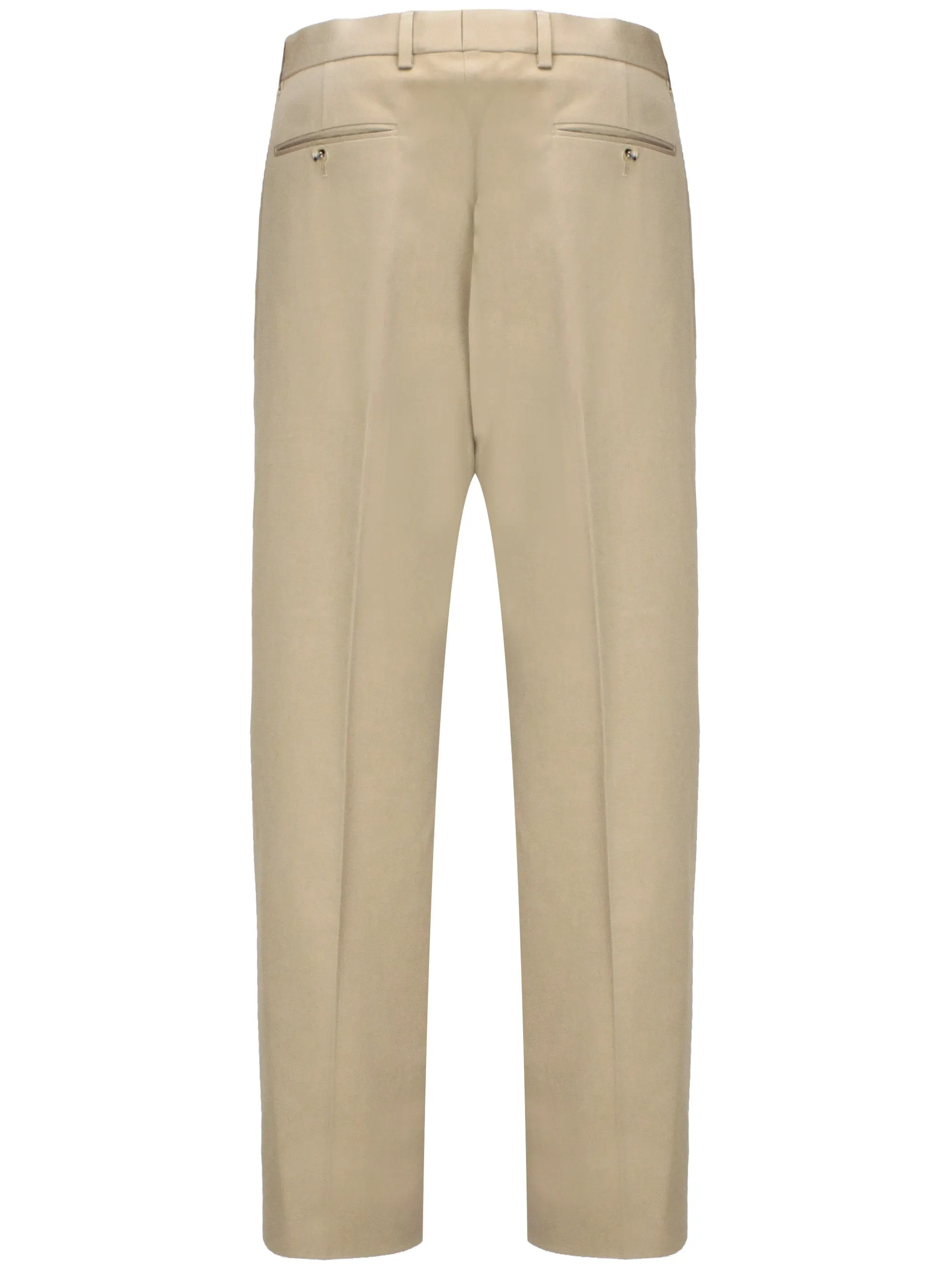 Camel Beige Tailored Trousers with Web-Stripe