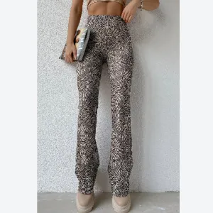 Casual High-Waisted Printed Flare Slim Wholesale Pants