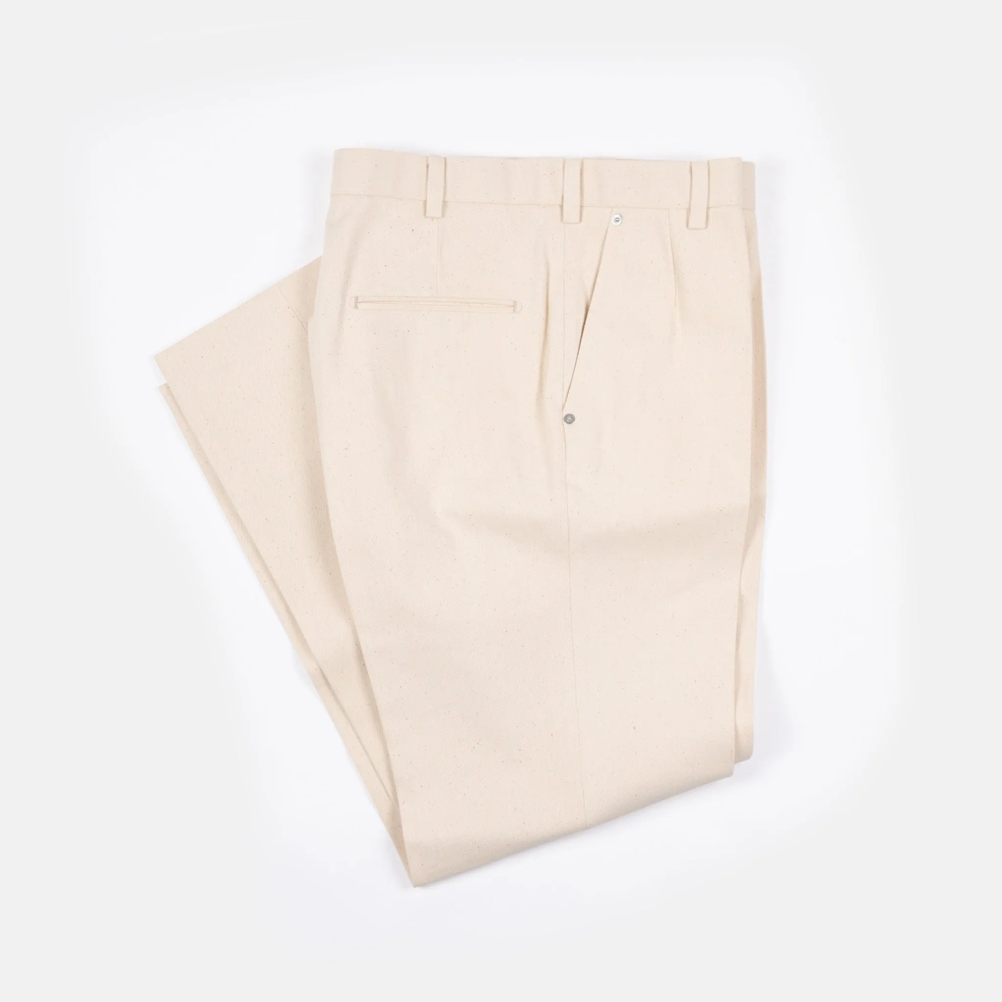 Casual Trouser in Natural Cream Denim