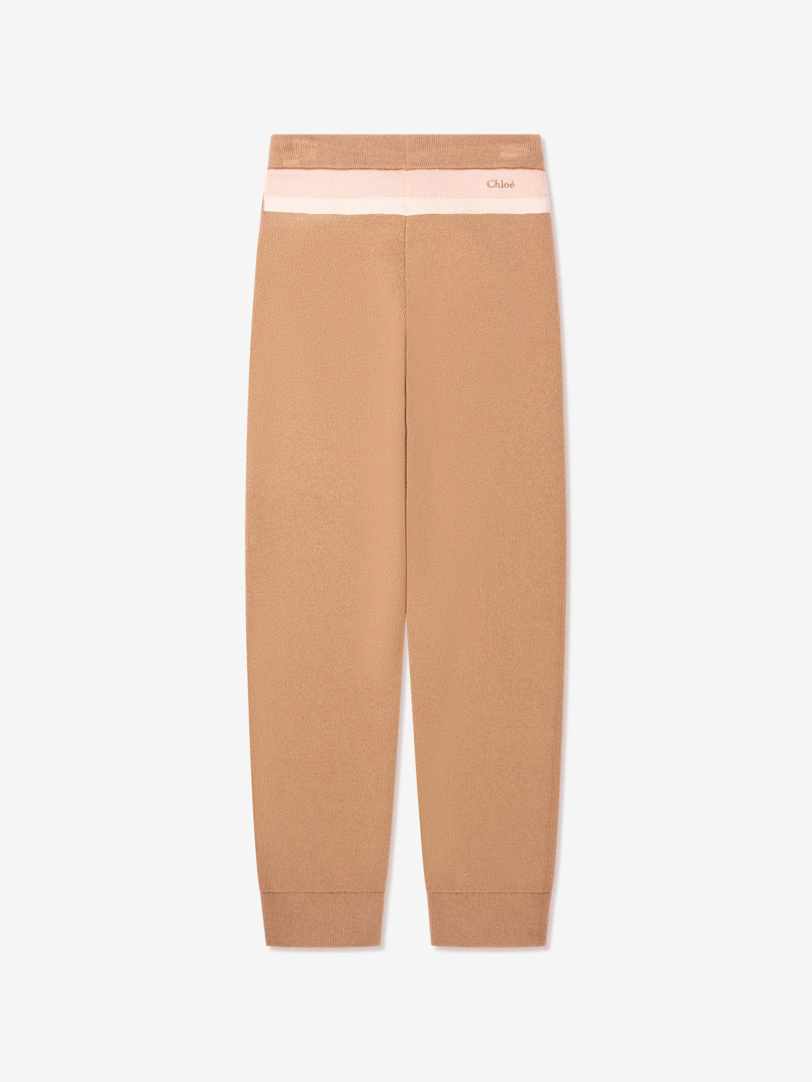 Chloé Girls Knitted Trousers in Beige