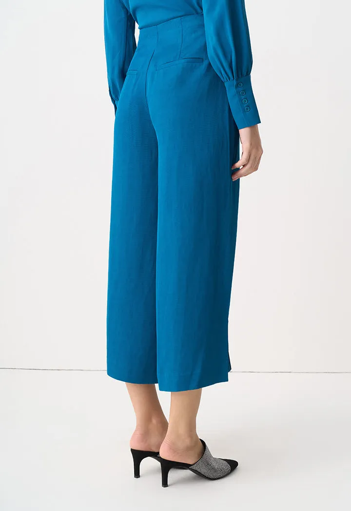 Choice Single Tone Wide Legs Culottes Teal