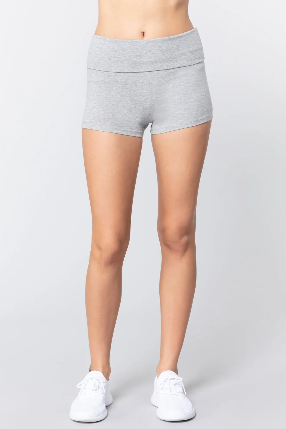 COTTON-SPANDEX HIGH WAISTED YOGA SHORT PANTS