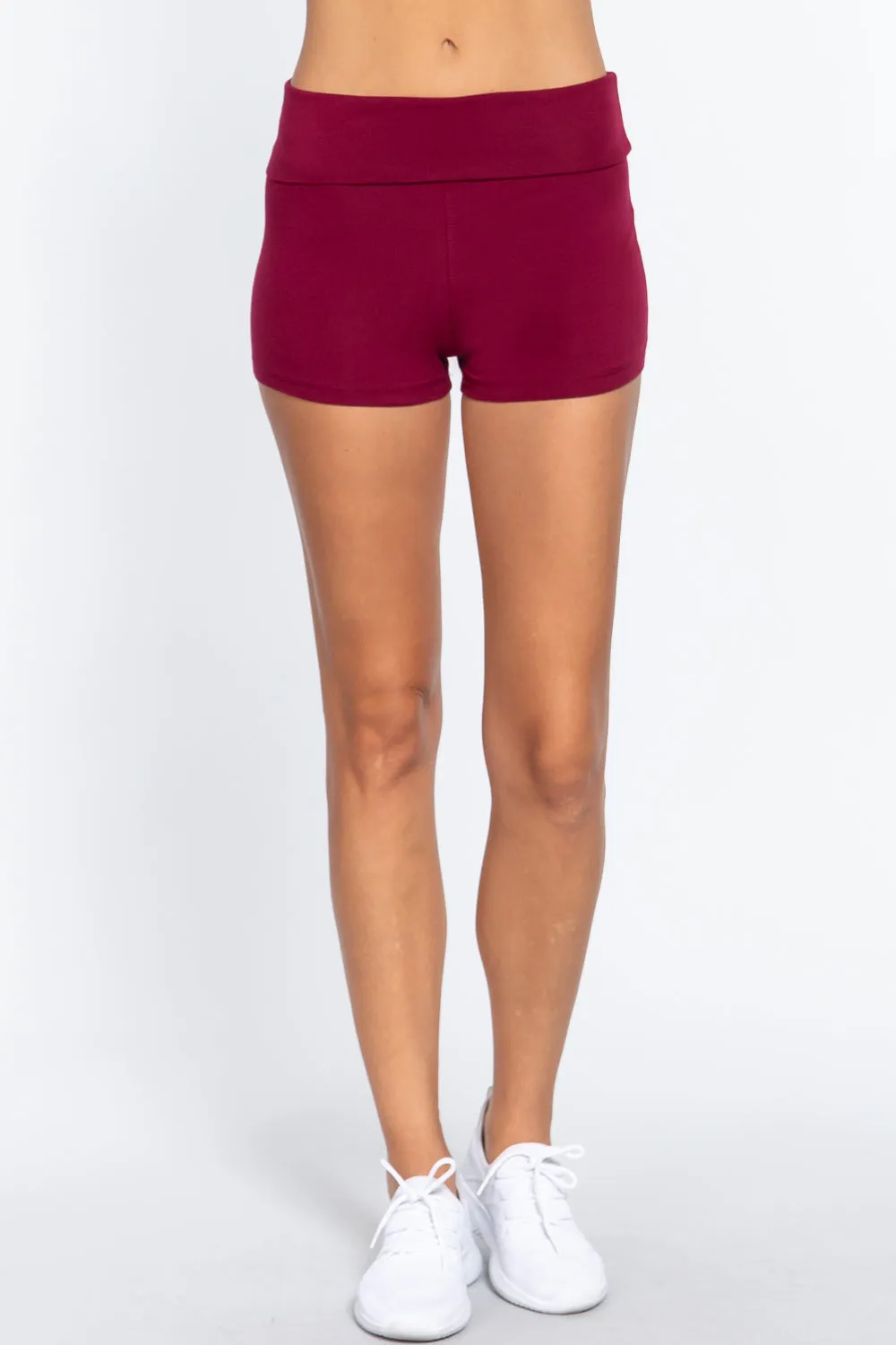 COTTON-SPANDEX HIGH WAISTED YOGA SHORT PANTS