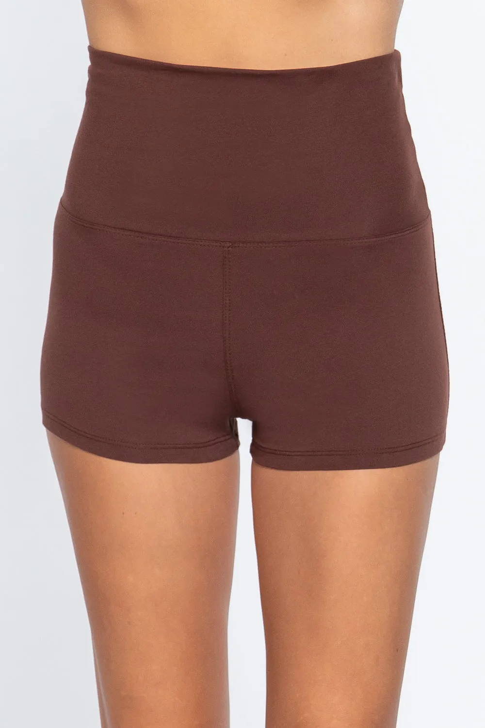 COTTON-SPANDEX HIGH WAISTED YOGA SHORT PANTS