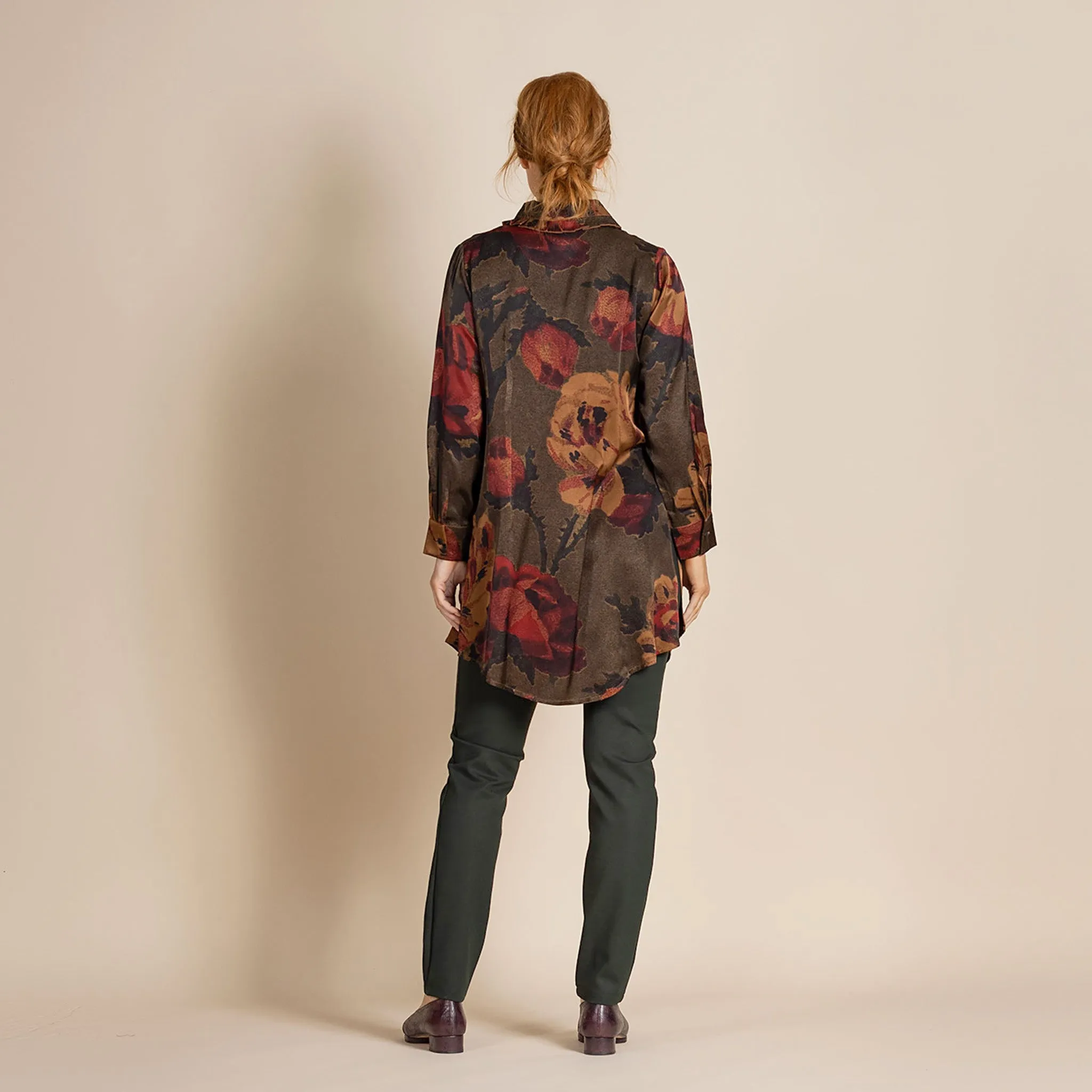 damask roses long austin shirt