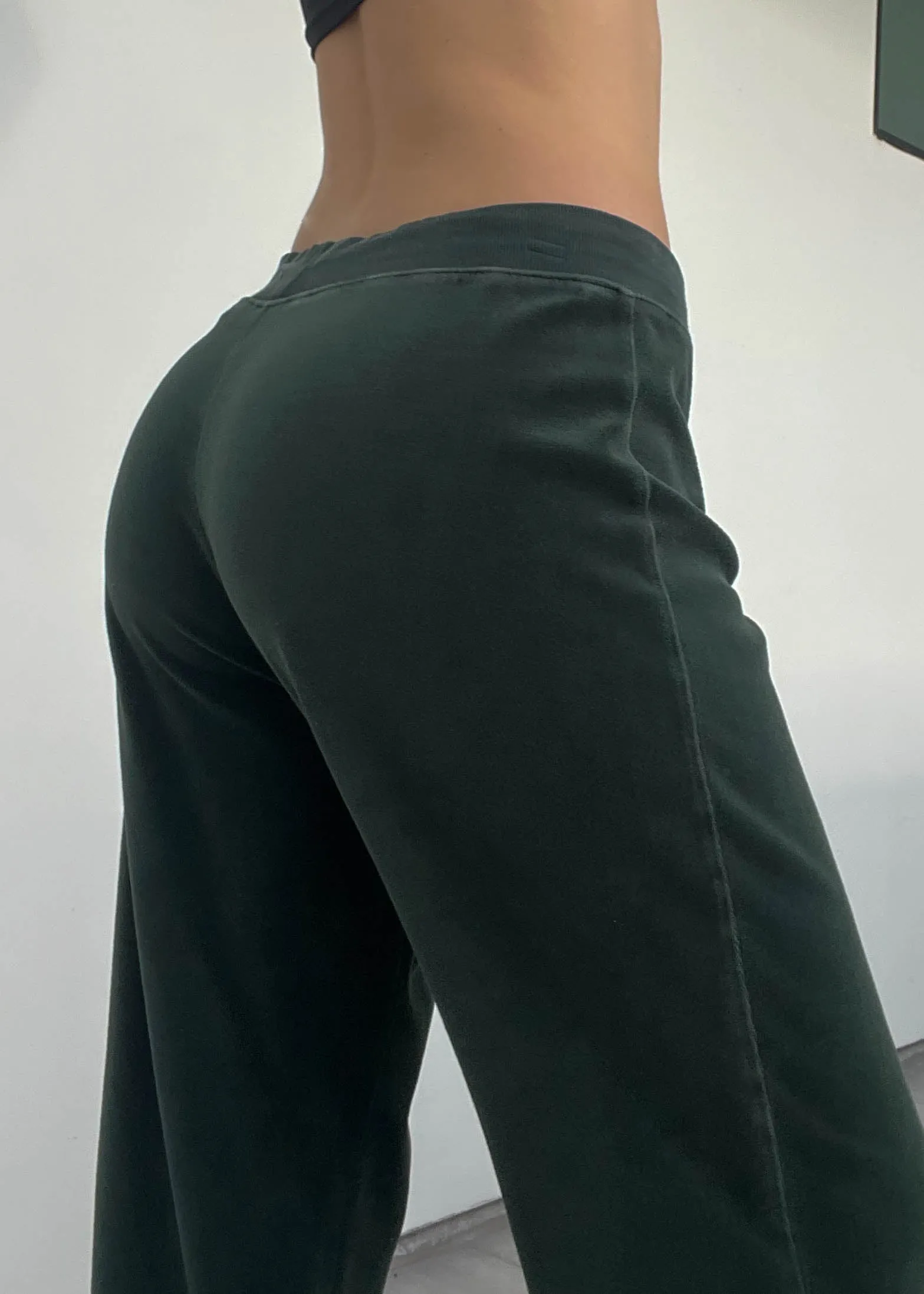 Dark Green Velour Lounge Pants (S)