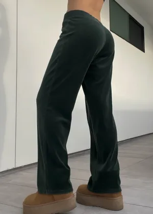 Dark Green Velour Lounge Pants (S)