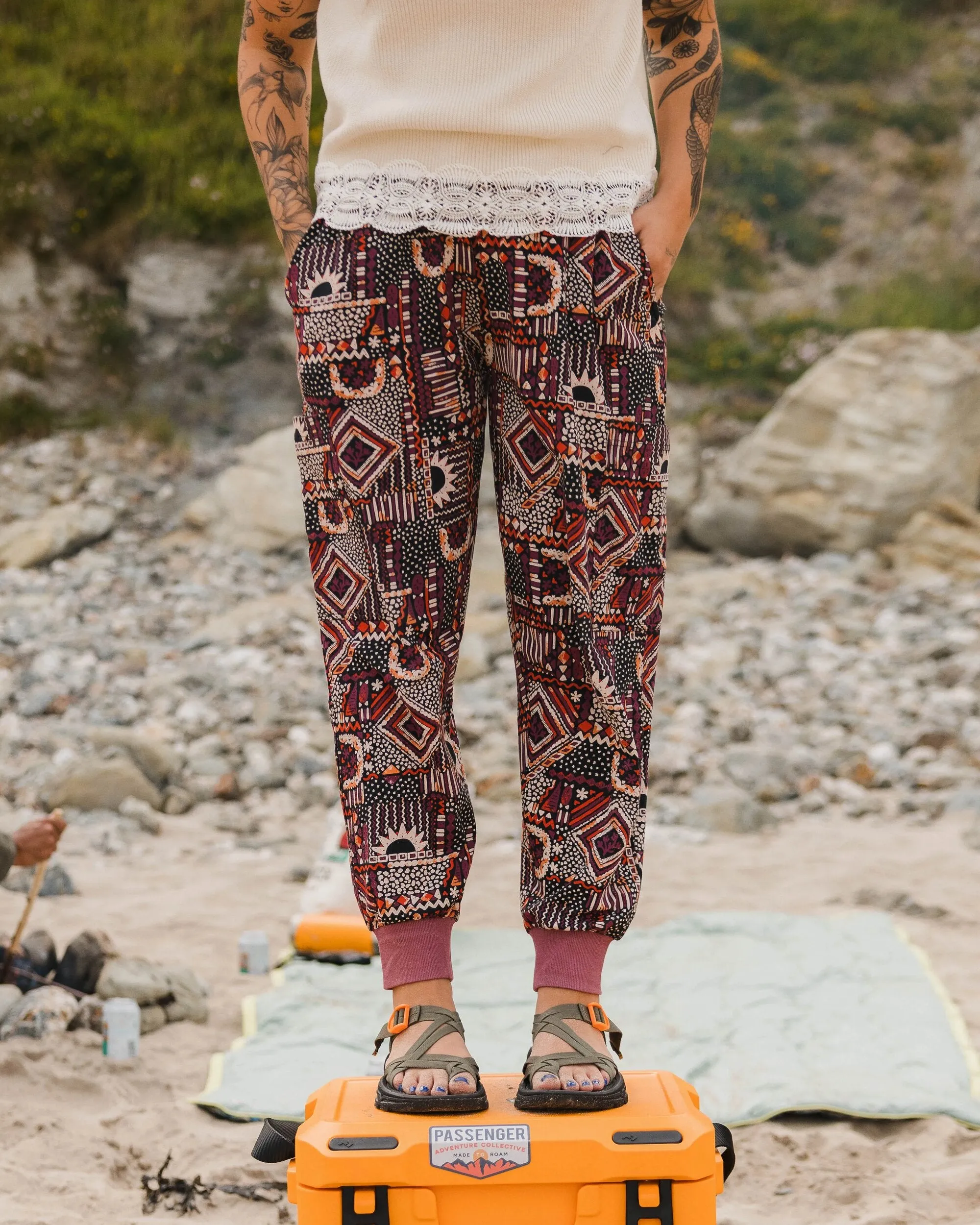 Day Dream Recycled Trouser - Vintage Patchwork Black/Multi