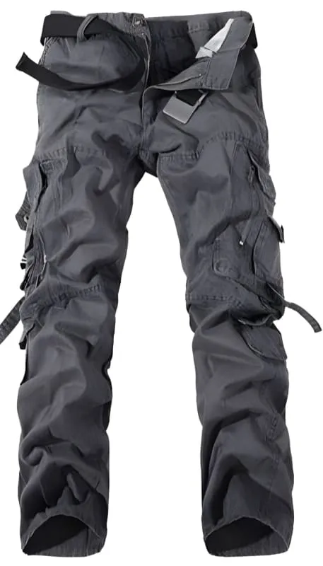 Earth-tone Mens Military Cargo Pants with Multi-pockets