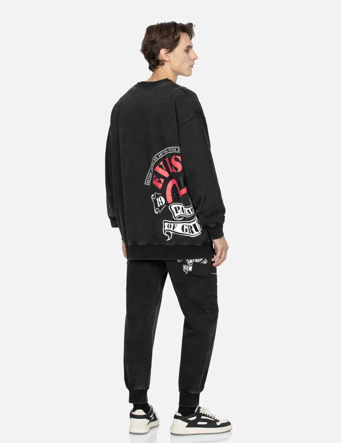 Embroidery Seagull and Logo Print Loose Fit Sweatpants