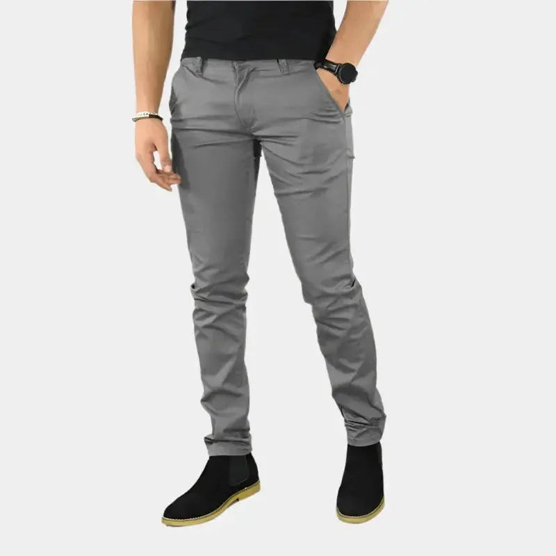 Essential Slim Fit Straight Trousers - Cross & Crown