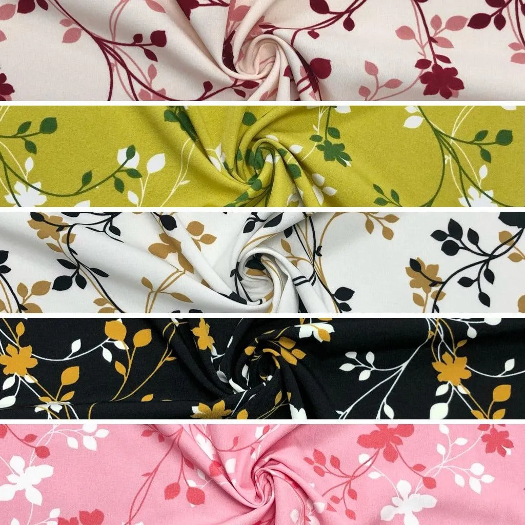 Floral Vines Crepe Fabric