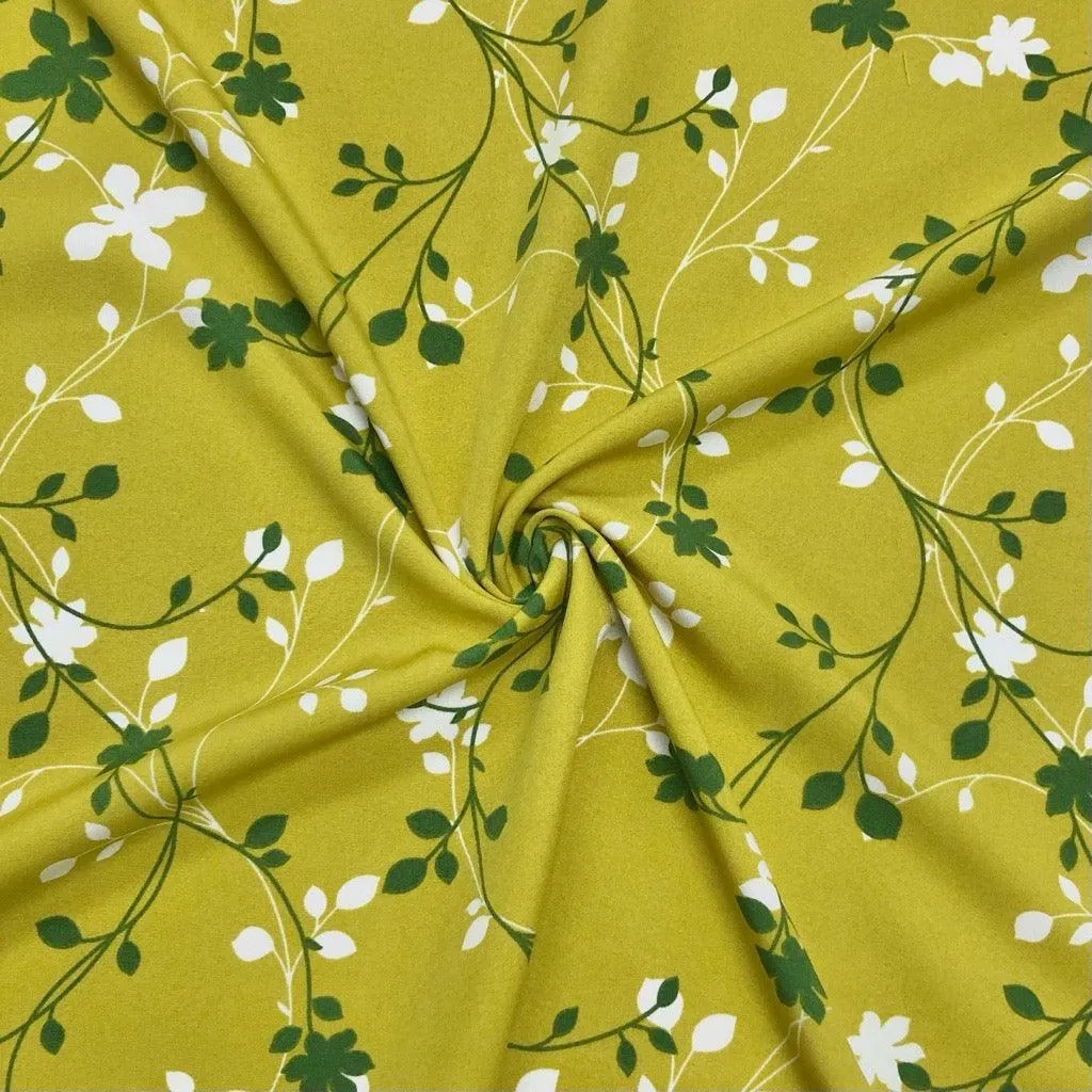 Floral Vines Crepe Fabric