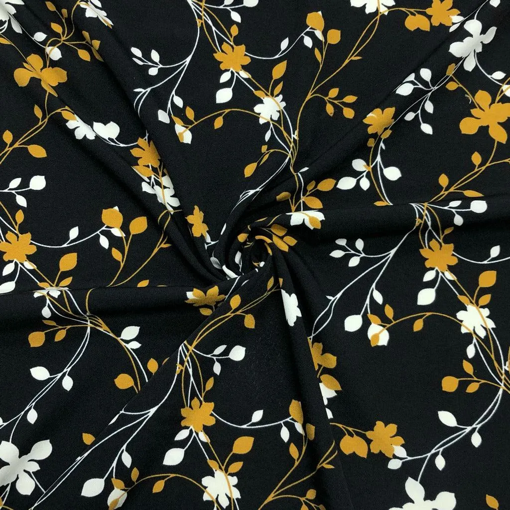 Floral Vines Crepe Fabric