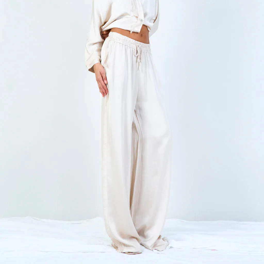 Frayed wide-leg trousers with drawstring wholesale