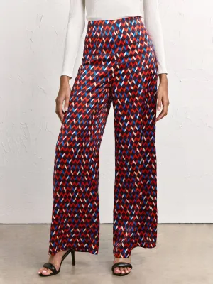 Geo Satin Wide Leg Pant - Do Be