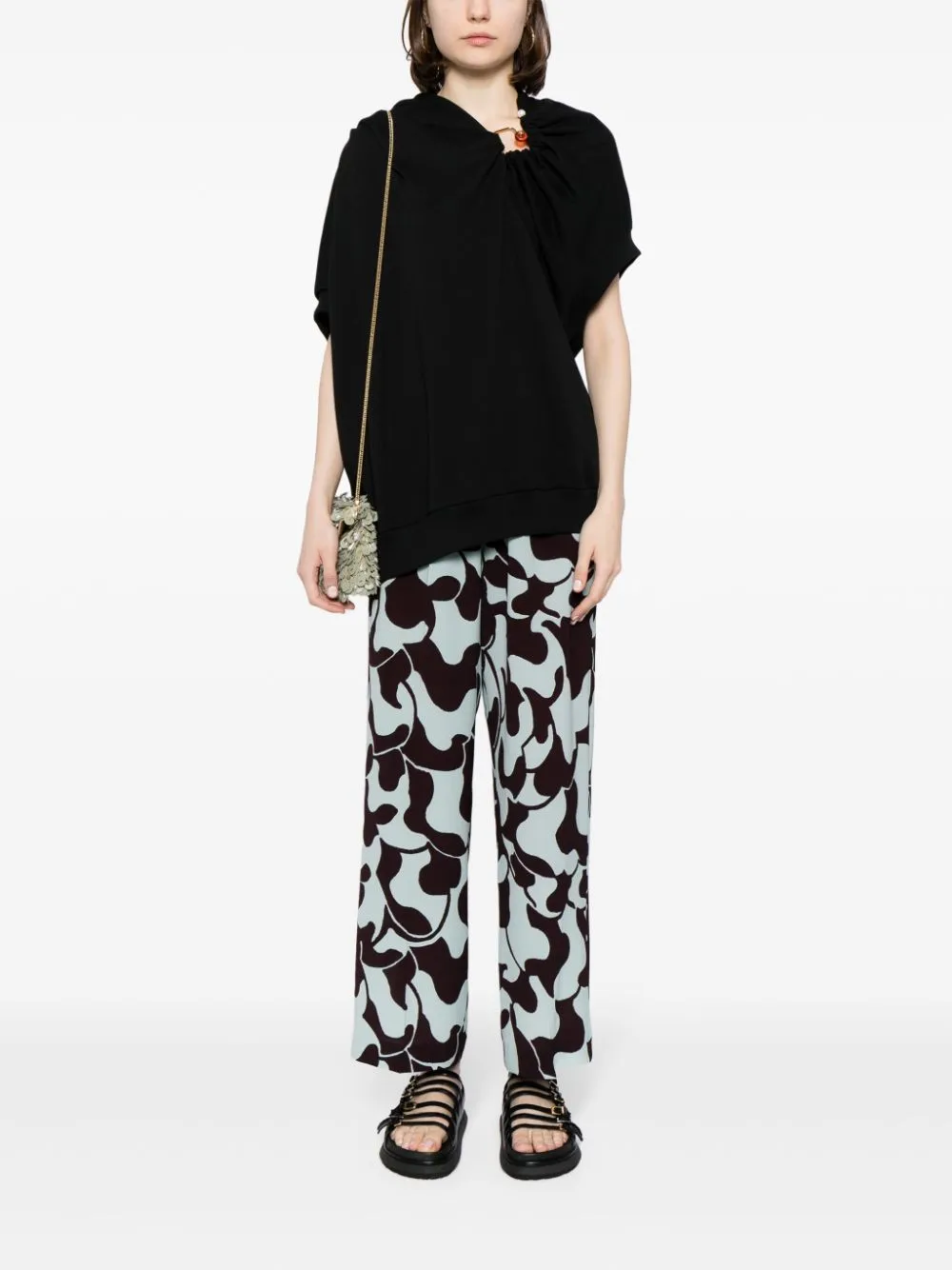 Geometric print trousers