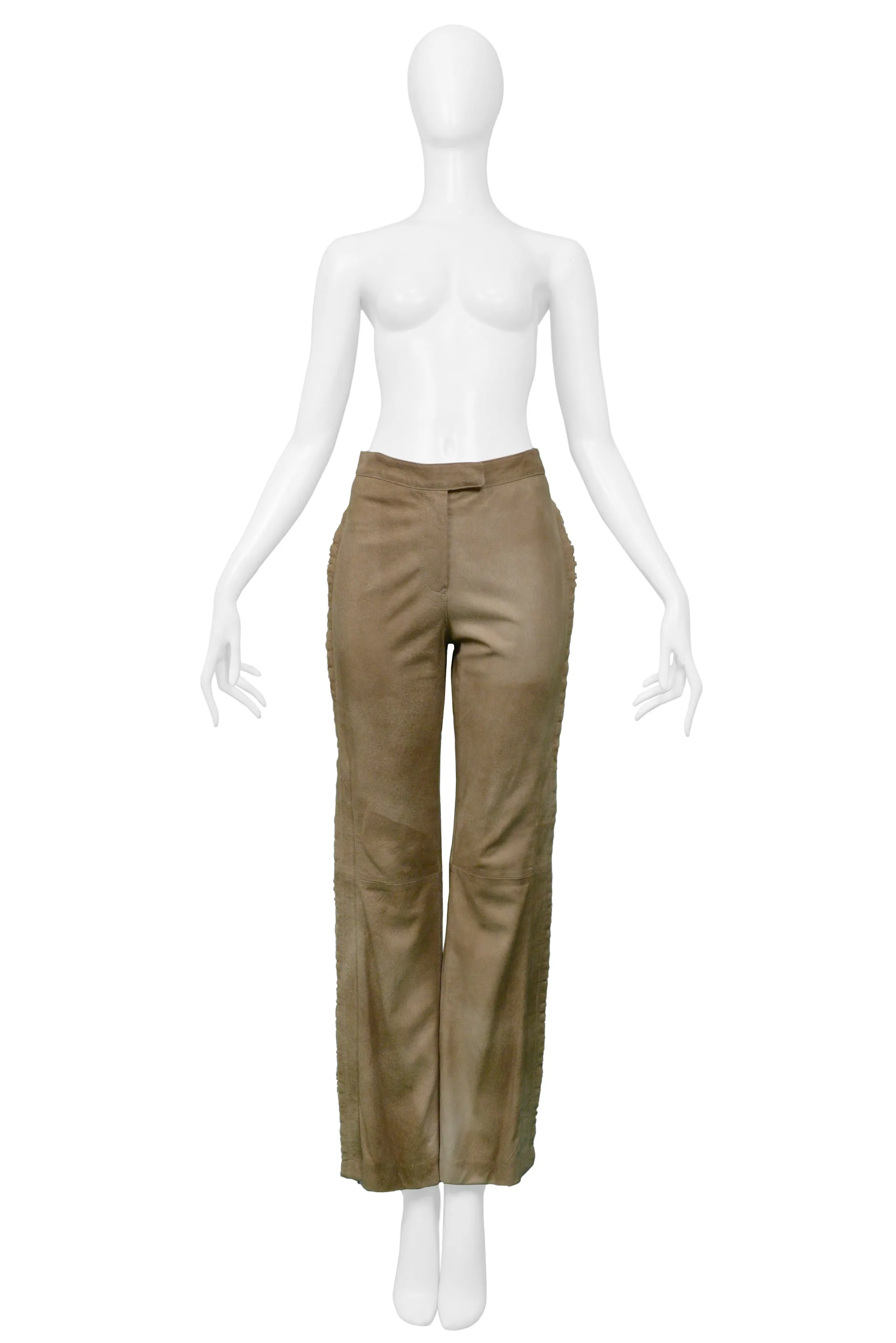 GIANFRANCO FERRE SUEDE RUFFLE PANTS